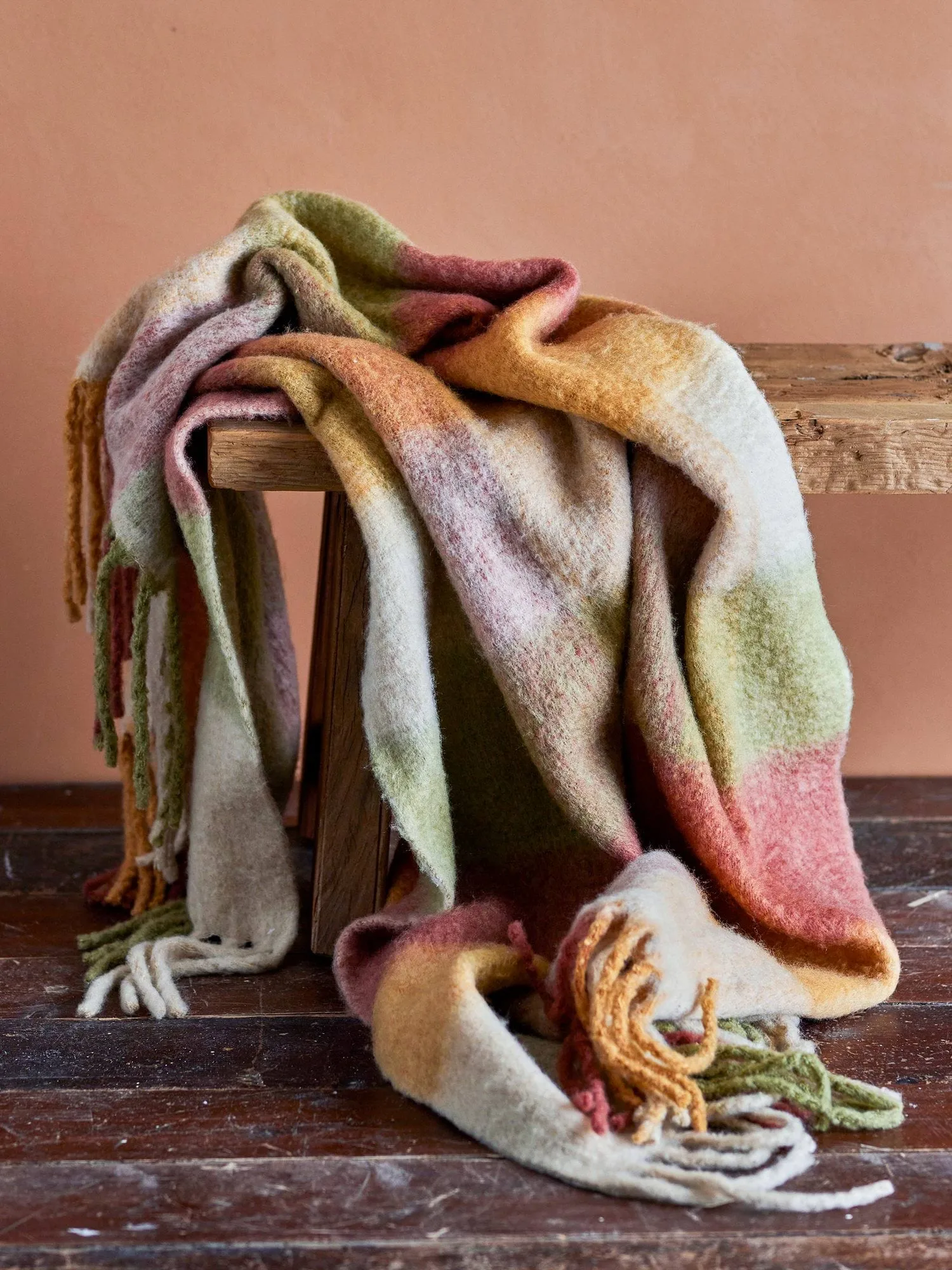 Hamisha pled, Multi, rutete, 152x127 cm Bloomingville