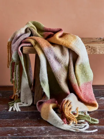 Hamisha pled - Multi, rutete, 152x127 cm - Bloomingville