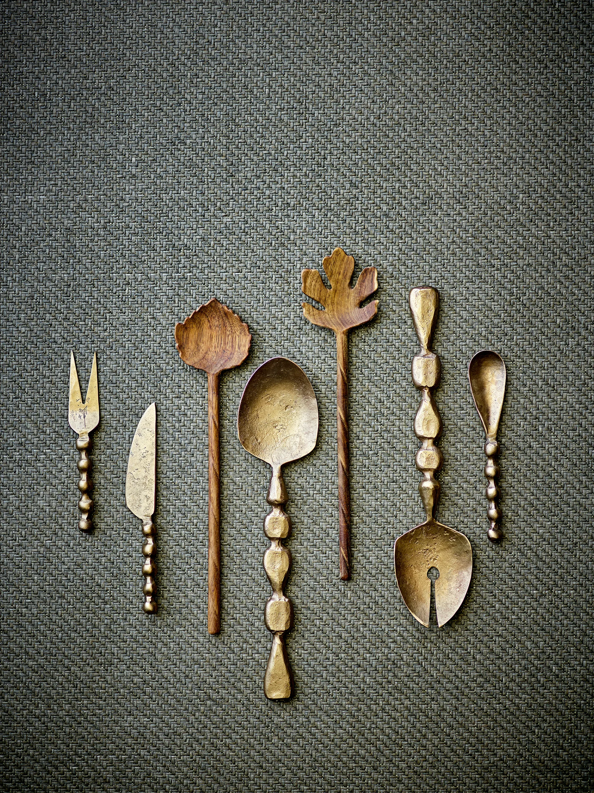 Haolin ostkniver 3-delt, Messing Bloomingville