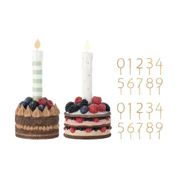 Hooray bursdagsdekorasjon 2 deler - Rød - Bloomingville