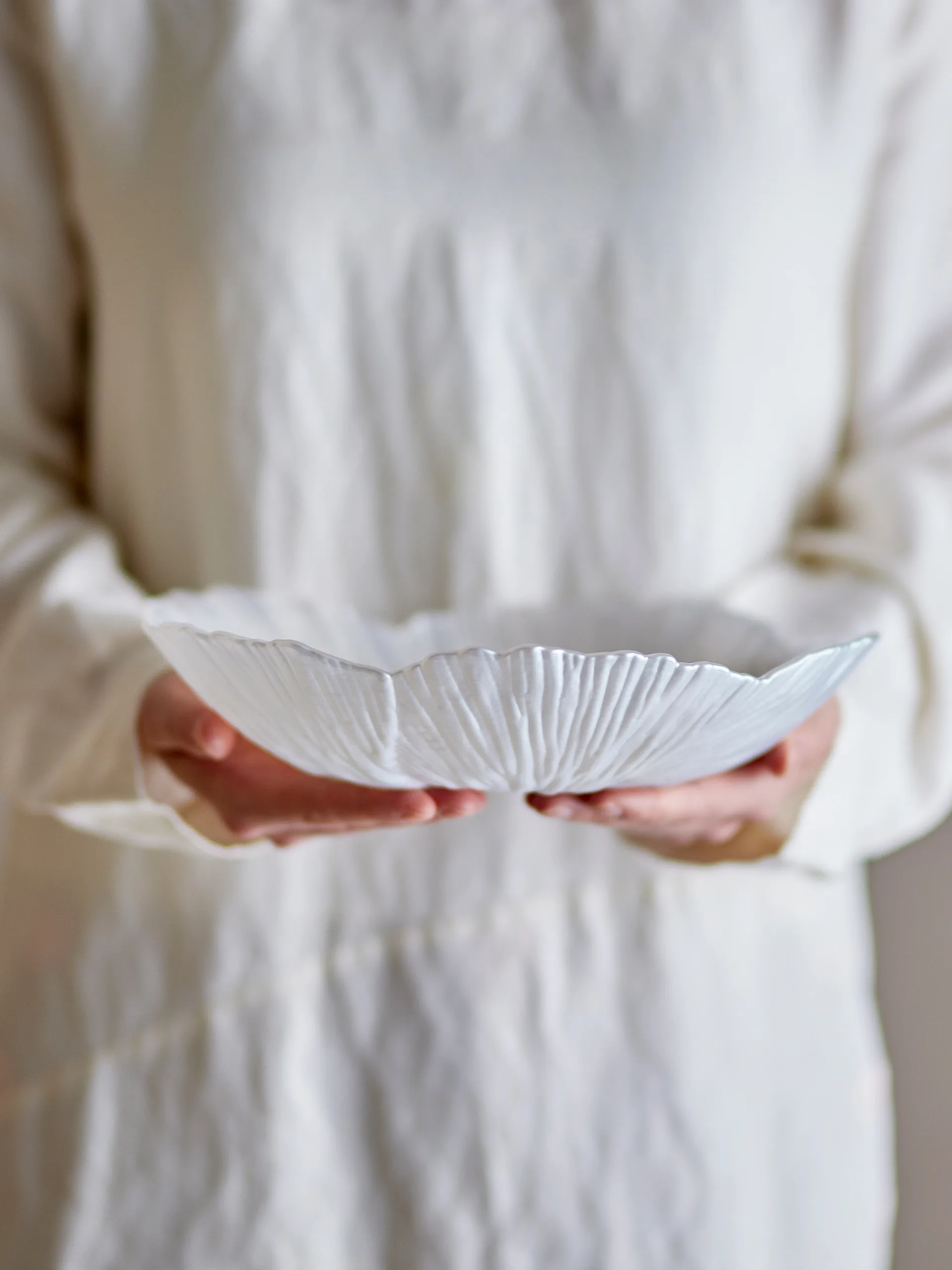 Iani skål glass Ø26 cm, Hvit Bloomingville