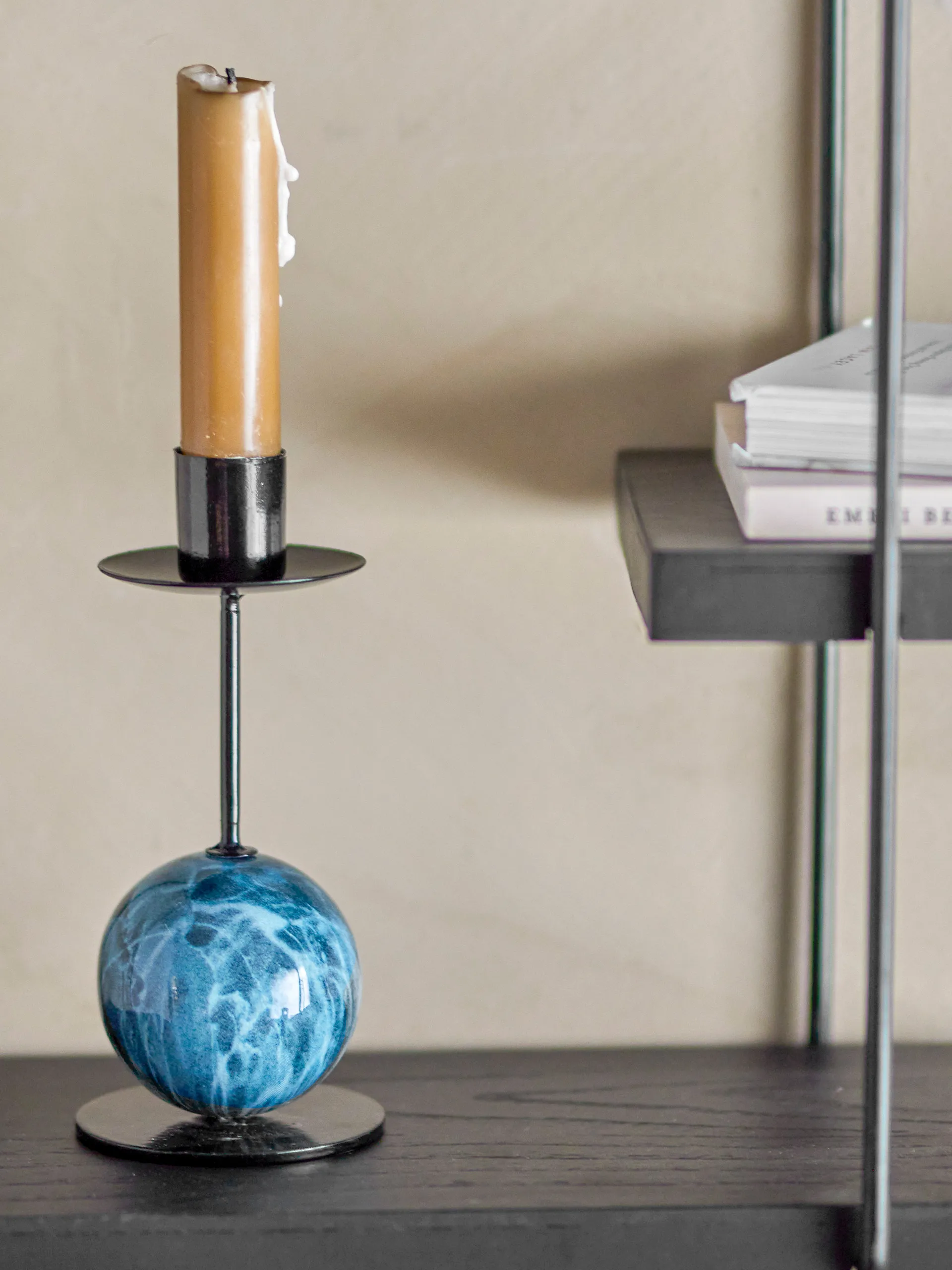 Jayda lysestake Ø7x15 cm, Blue-iron Bloomingville