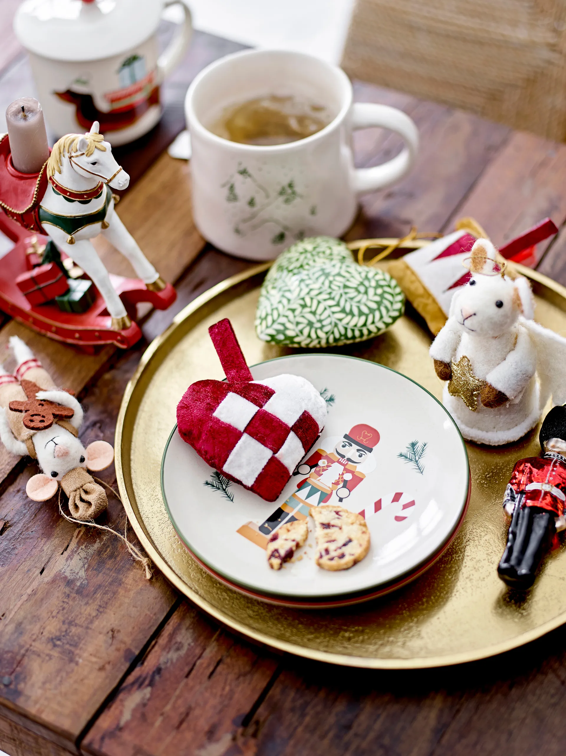 Jolly asjett Ø 16 cm 2 deler, Hvit-rød Bloomingville