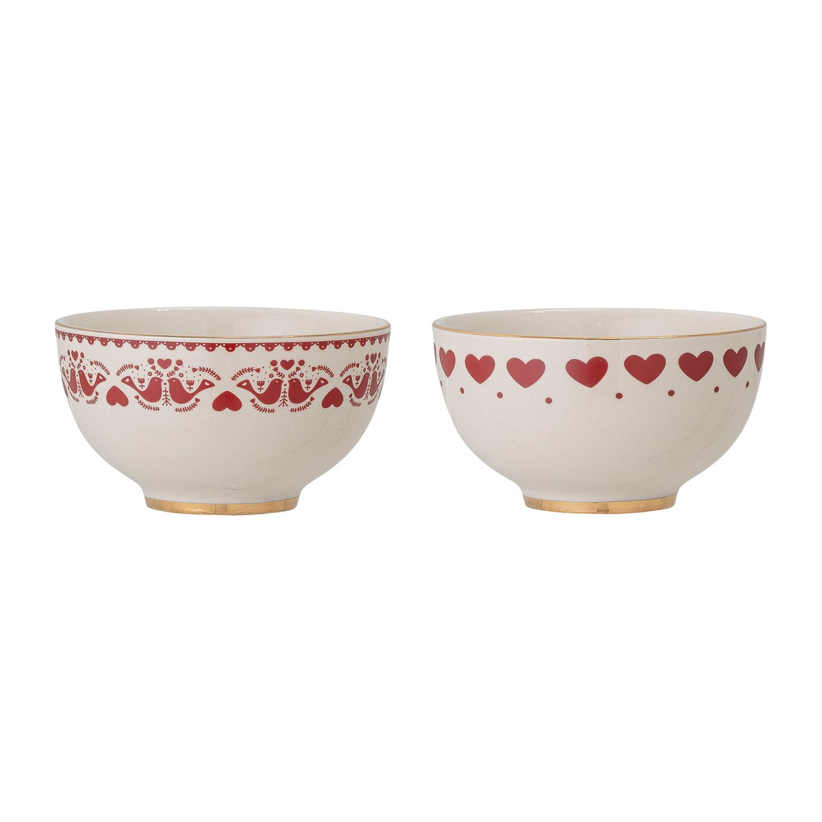 Bloomingville Jolly skål 2-pakning Red | Skandinavisk Design | Frokostskåler | Rød