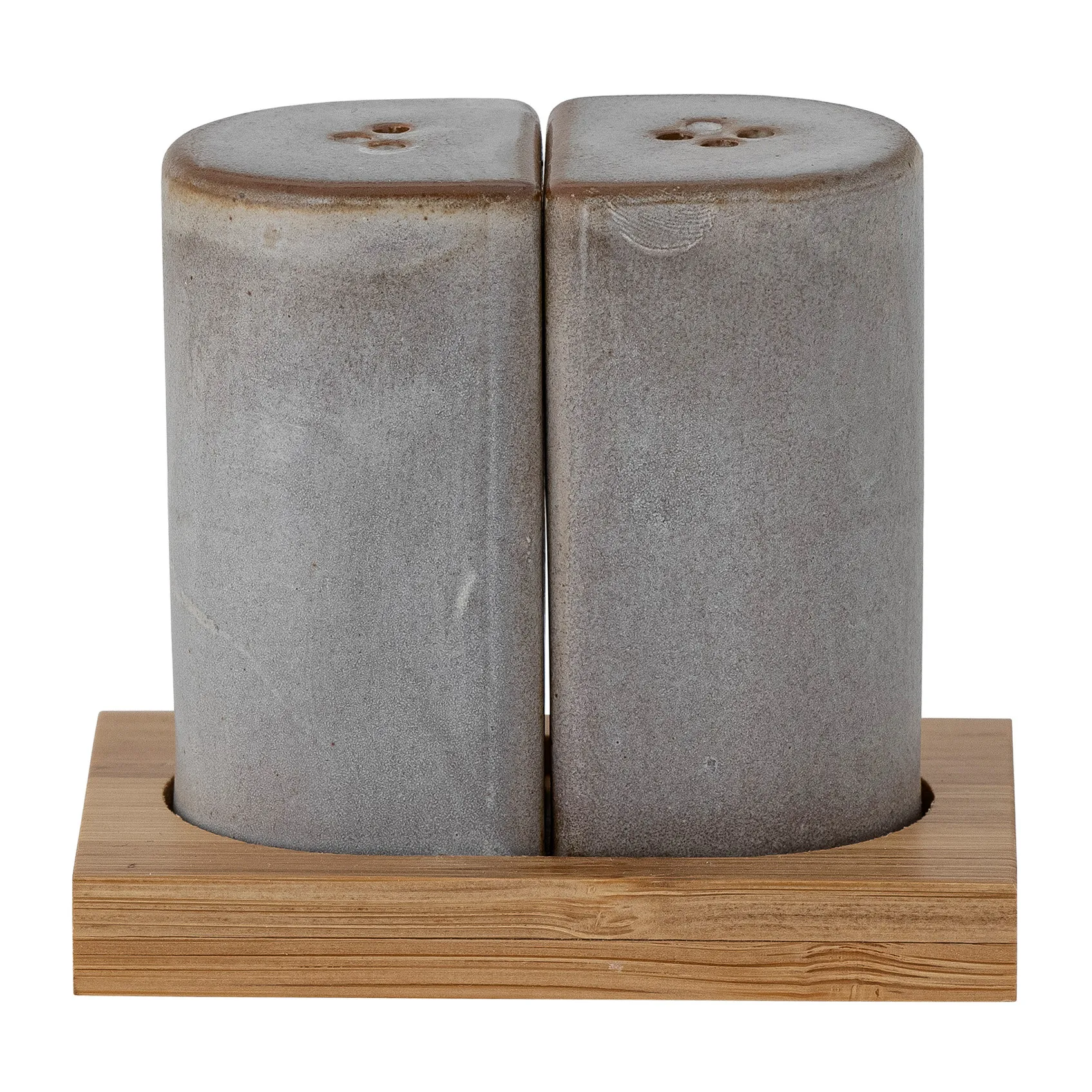 Josefine salt- og pepperkar med fat, Grå Bloomingville