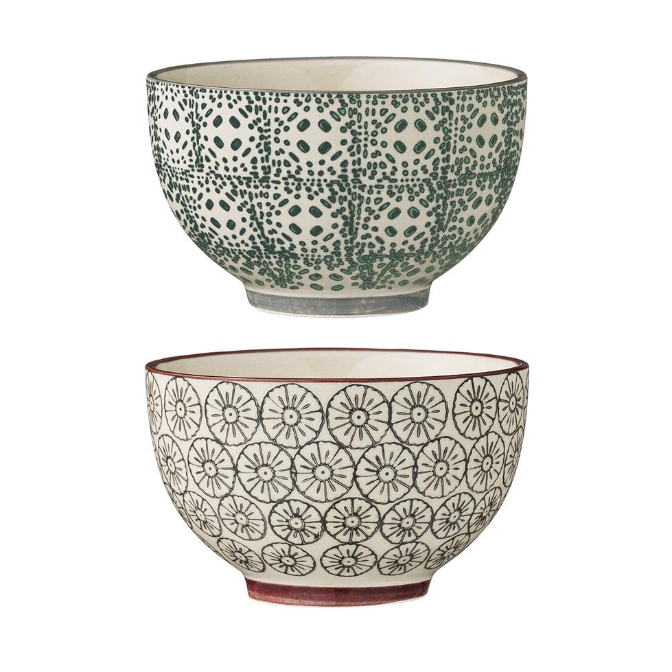 Bloomingville Karine bolle diameter 10 cm 2 deler grå-grønn Grå-grønn