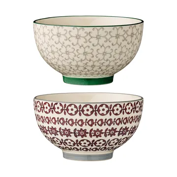 Karine bolle diameter 13,5 cm 2 deler grønn-rød - Bloomingville