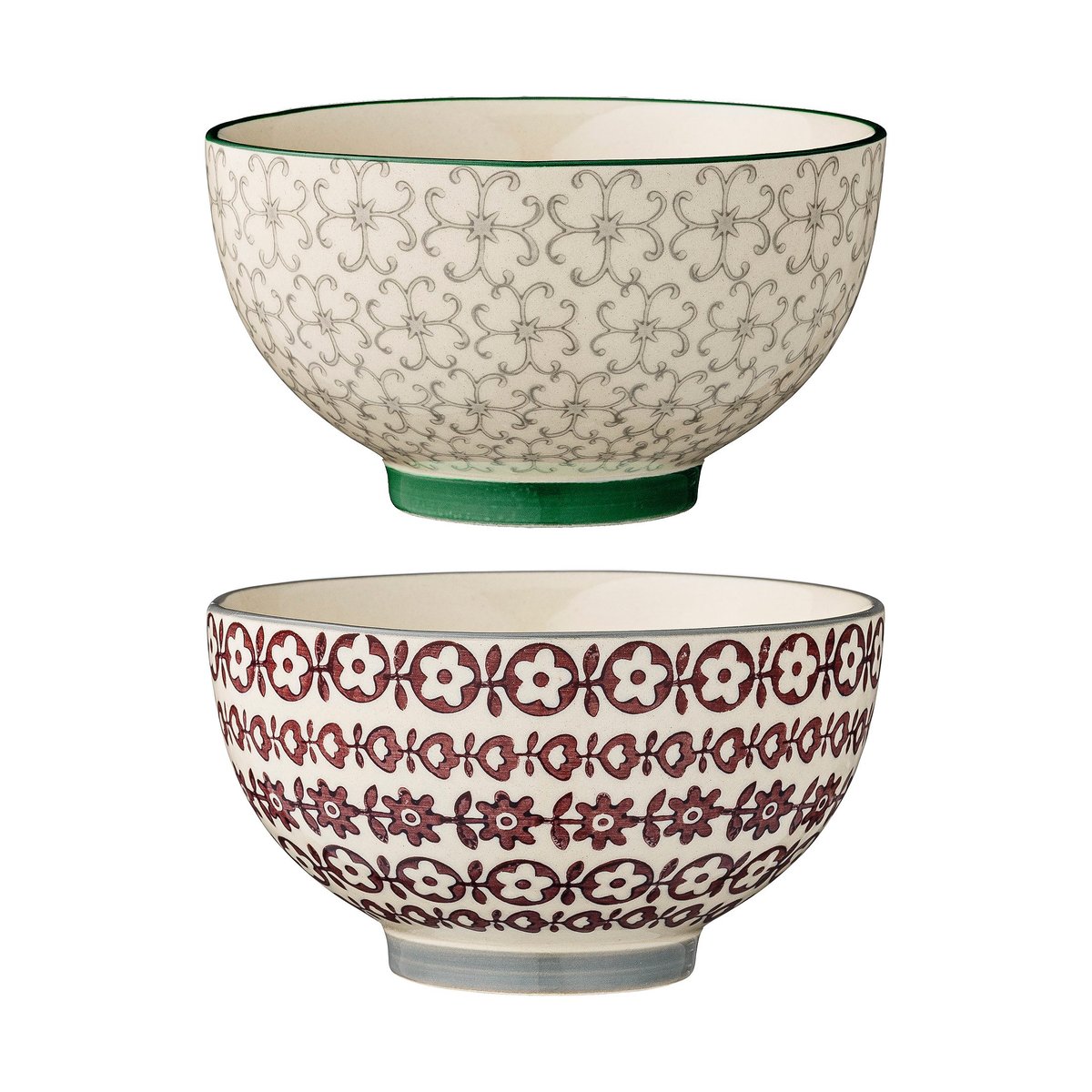 Bloomingville Karine bolle diameter 13,5 cm 2 deler grønn-rød Grønn-rød