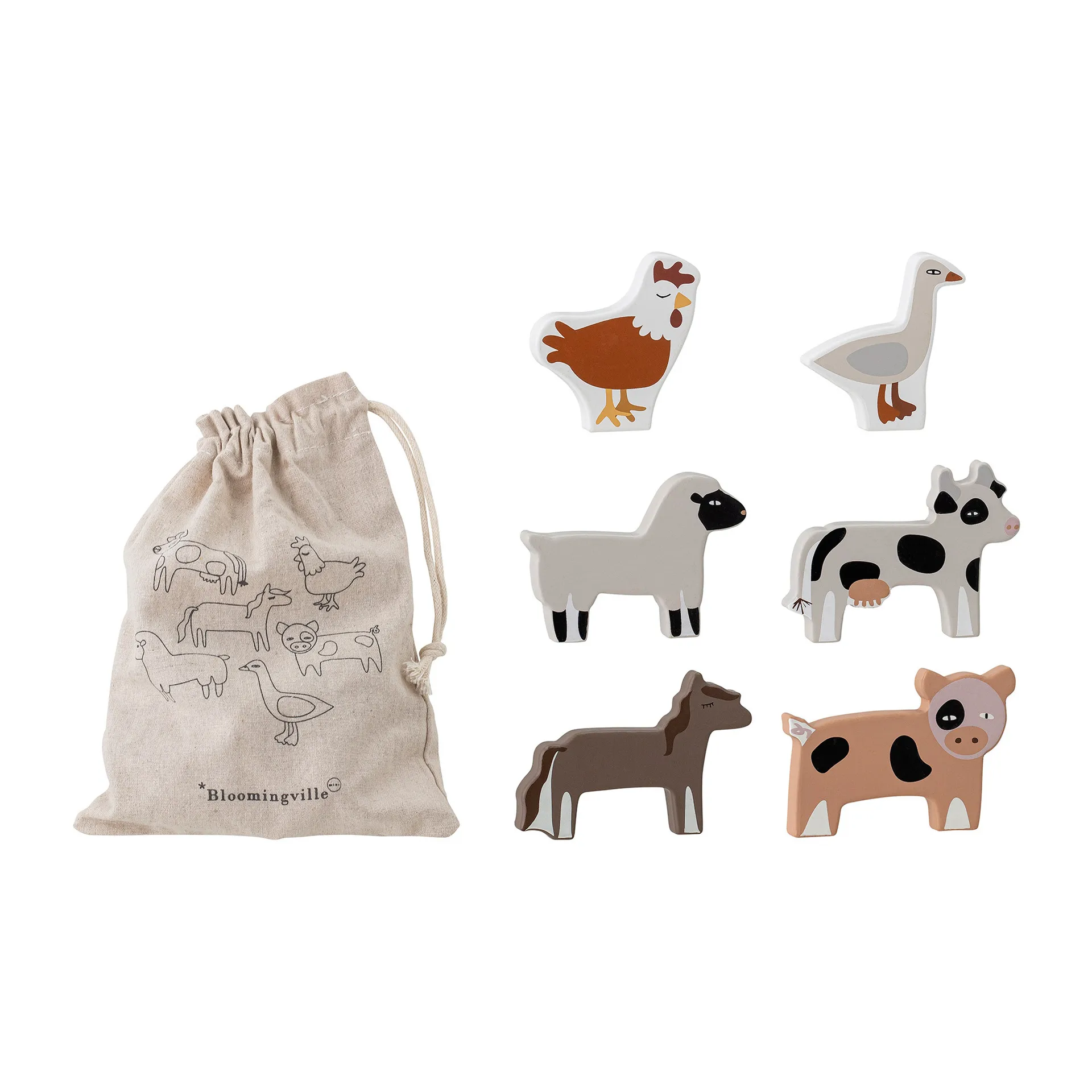 Karlo leketøysett 7 deler, Grå Bloomingville