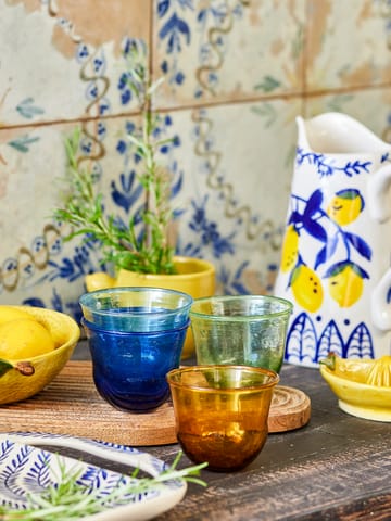 Karu drikkeglass 28 cl 4 deler - Blå-gul-grønn-lyseblå - Bloomingville