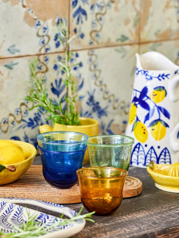 Karu drikkeglass 28 cl 4 deler, Blå-gul-grønn-lyseblå Bloomingville