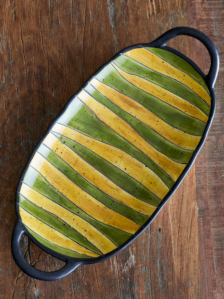 Lilie serveringsfat med håndtak 15 x 32,5 cm, Grønn Bloomingville