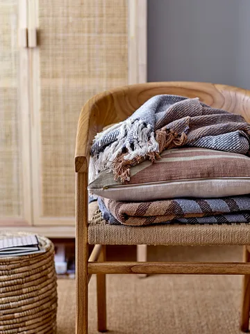 Lin oppbevaringskurv med lokk 2 deler - Natur - Bloomingville