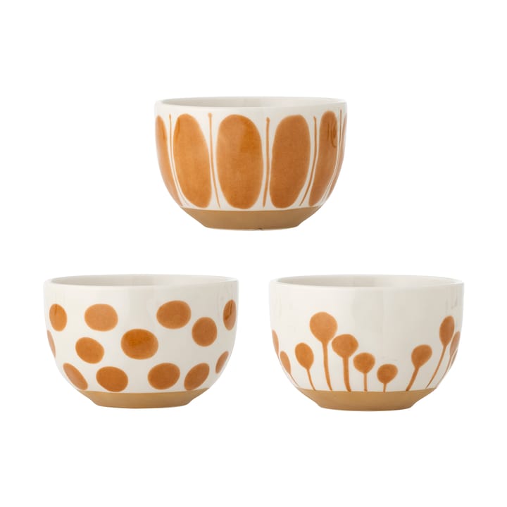 Linora bolle 58 cl 3 deler - Hvit-brun - Bloomingville