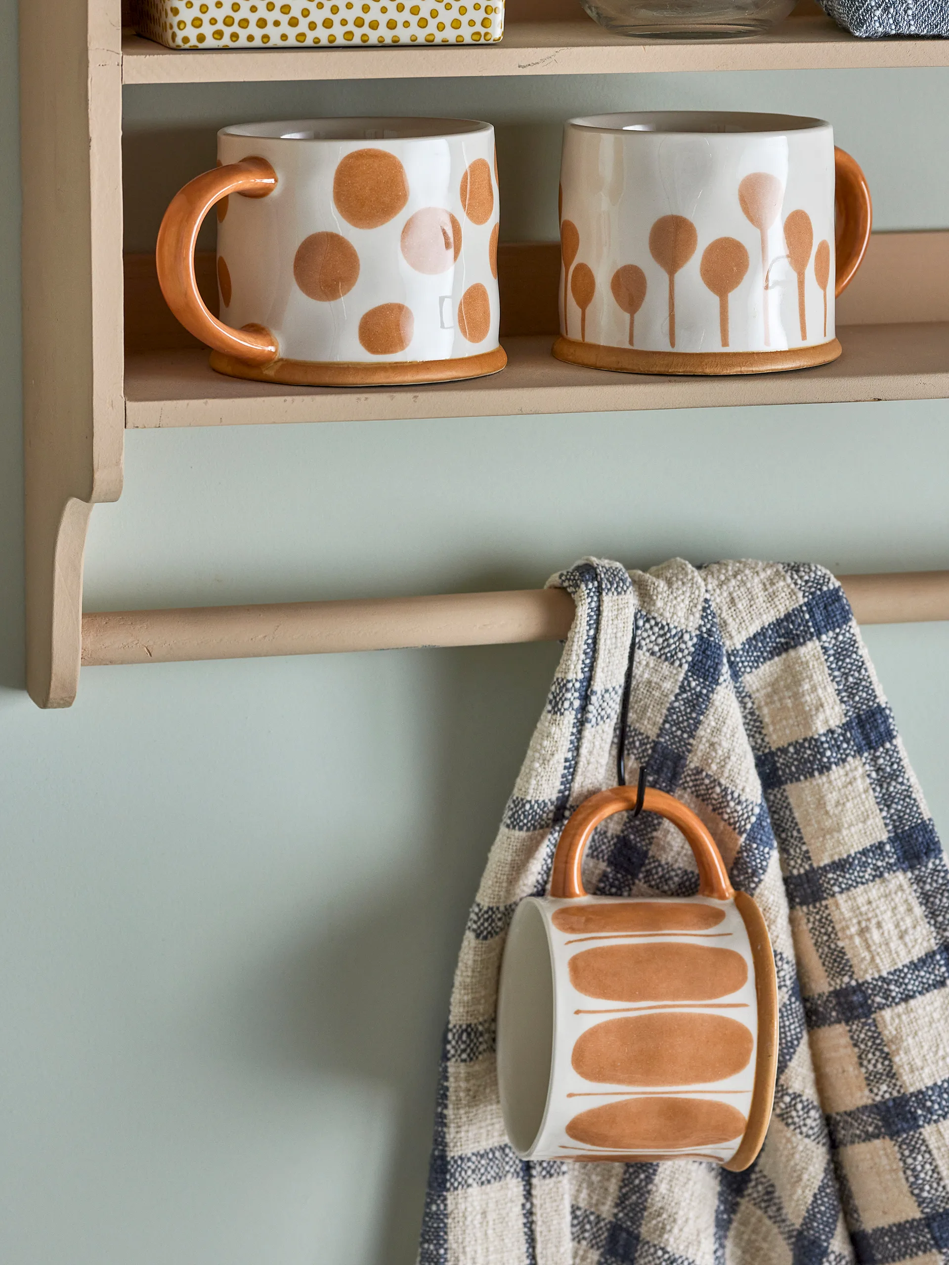 Linora krus 45 cl 3 pk, Hvit-brun Bloomingville