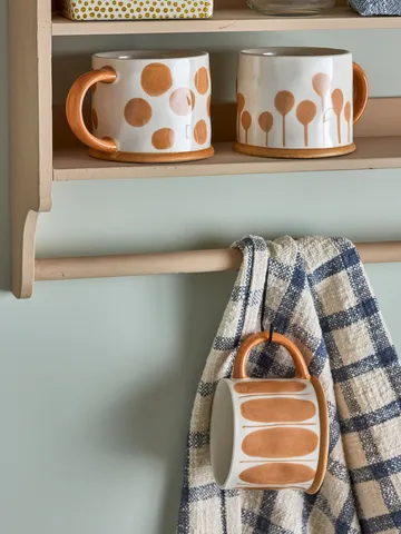 Linora krus 45 cl 3 pk - Hvit-brun - Bloomingville