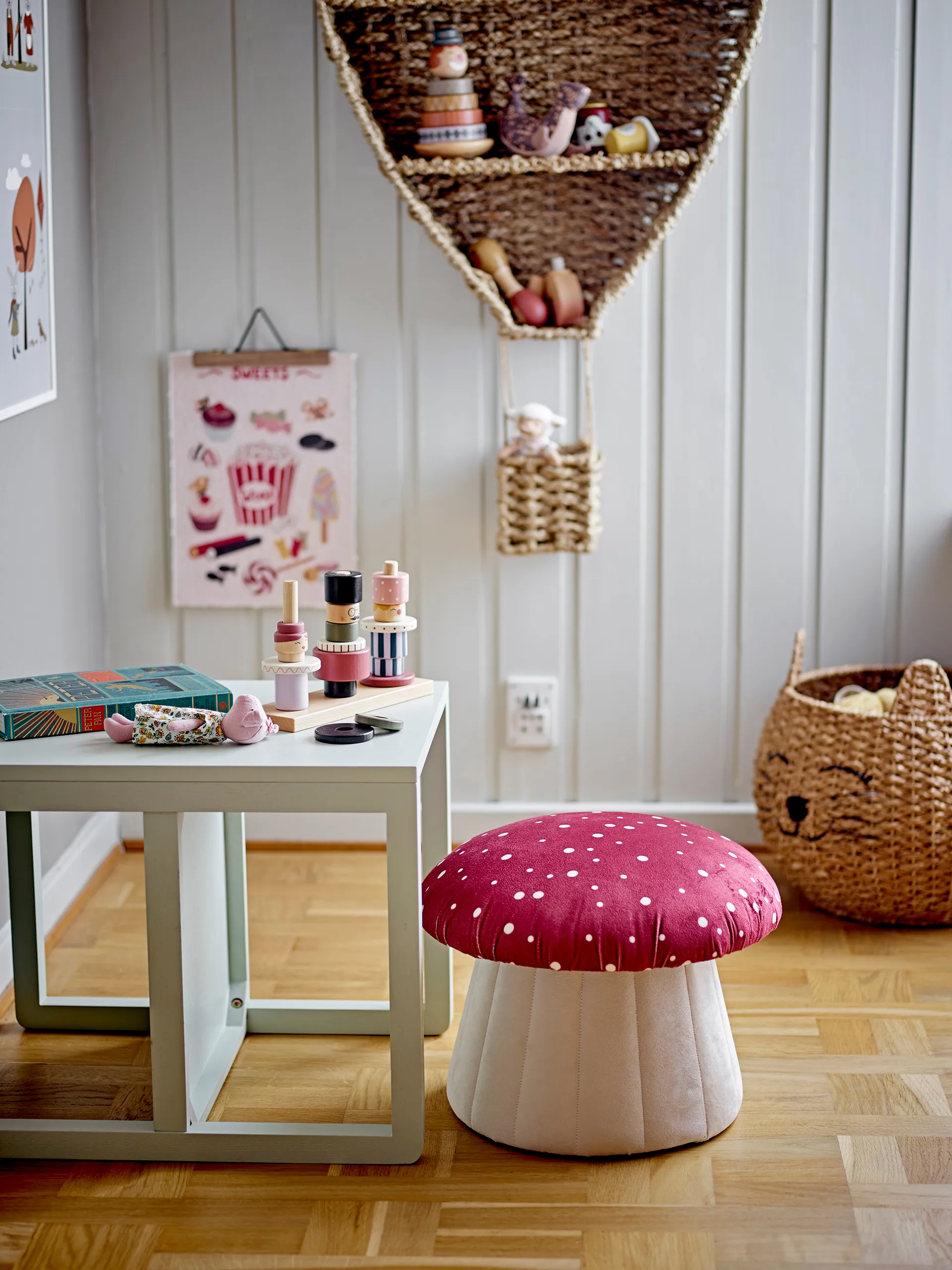 Lue sittepuff Ø37x30 cm, Rød Bloomingville