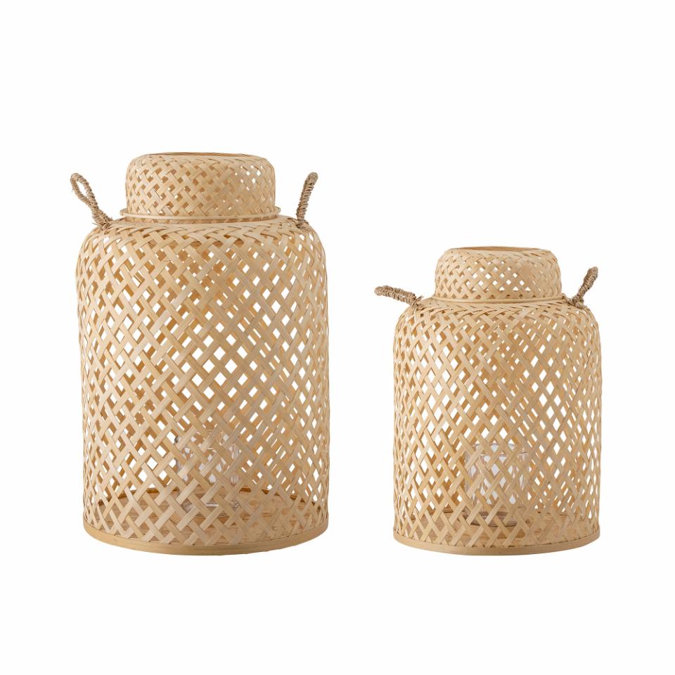 Bloomingville Madlin lykt glass 2-pakning Brun