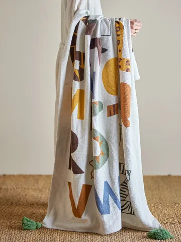 Memmo bomullspledd160x130 cm - Natur - Bloomingville