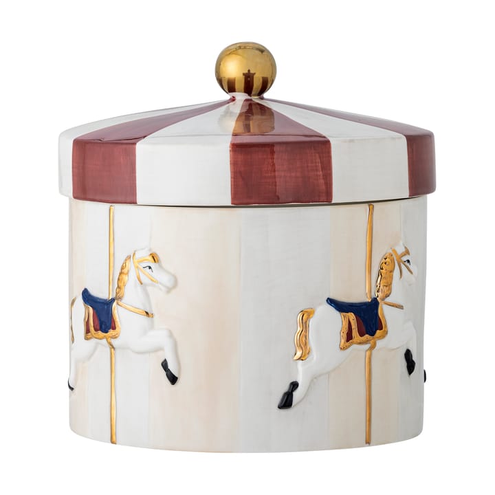 Merry-go-round krukke med lokk Ø19,5x20,5 cm - Rød-hvit - Bloomingville
