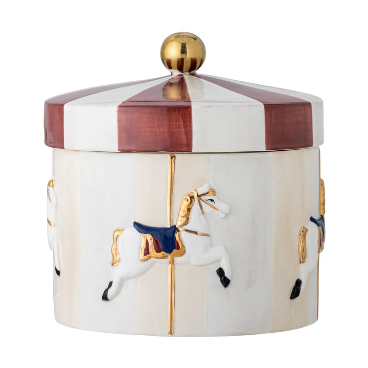 Merry-go-round krukke med lokk Ø19,5x20,5 cm, Rød-hvit Bloomingville