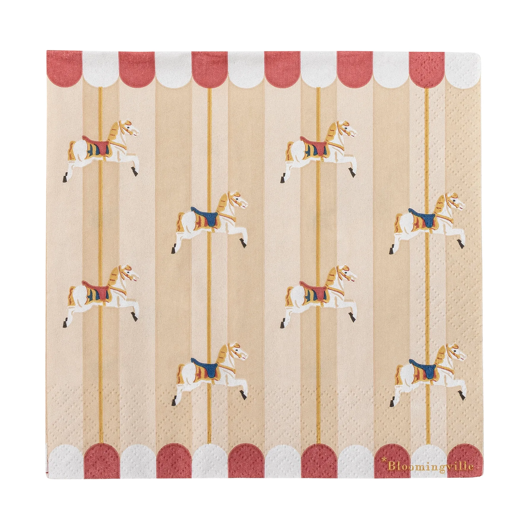 Merry-go-round serviett 33x33 cm 20-pakning, Natur Bloomingville