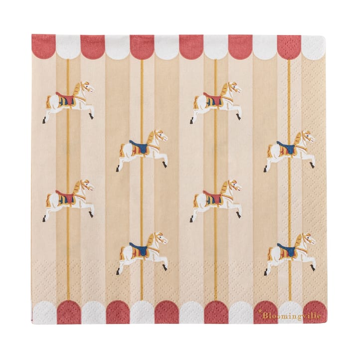 Merry-go-round serviett 33x33 cm 20-pakning - Natur - Bloomingville