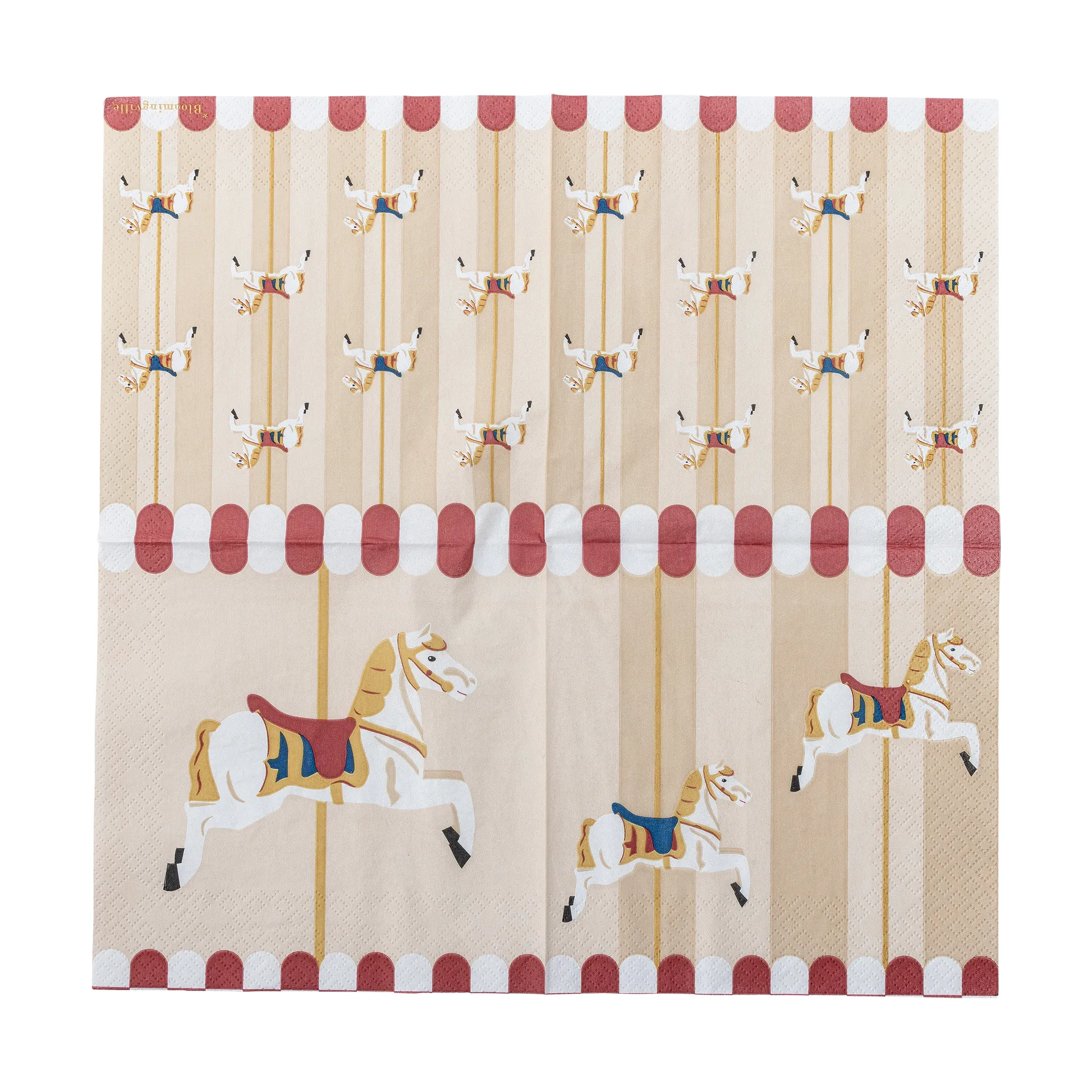Merry-go-round serviett 33x33 cm 20-pakning, Natur Bloomingville