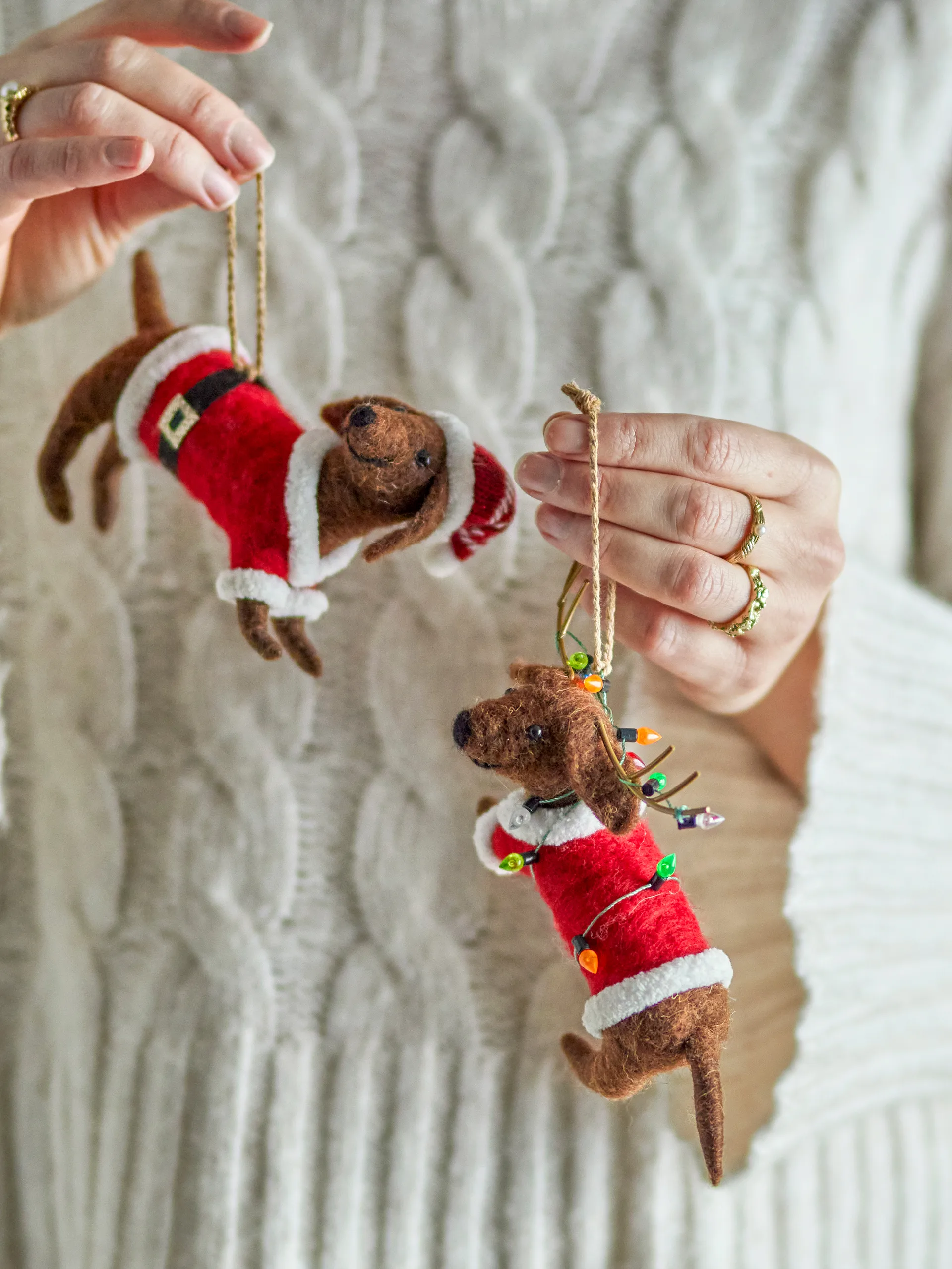 Monty juleanheng, Brun-rød, 2 stk Bloomingville