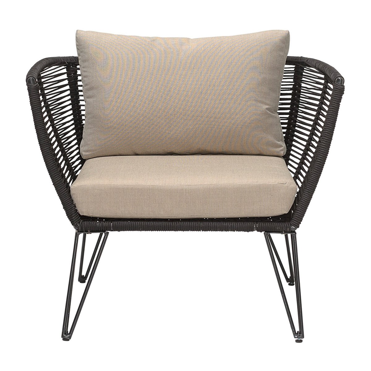 Bloomingville Mundo loungelenestol Black-beige | Skandinavisk Design | Hagestoler | Svart
