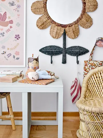 Nabiya speil med kroker 56 x 74 cm - Natur - Bloomingville