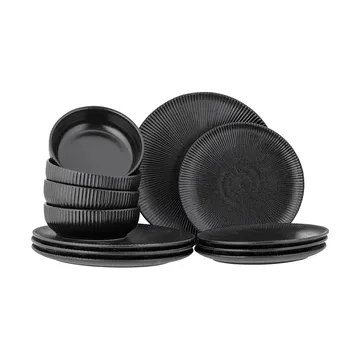 Neri servisset 12 deler - Svart - Bloomingville