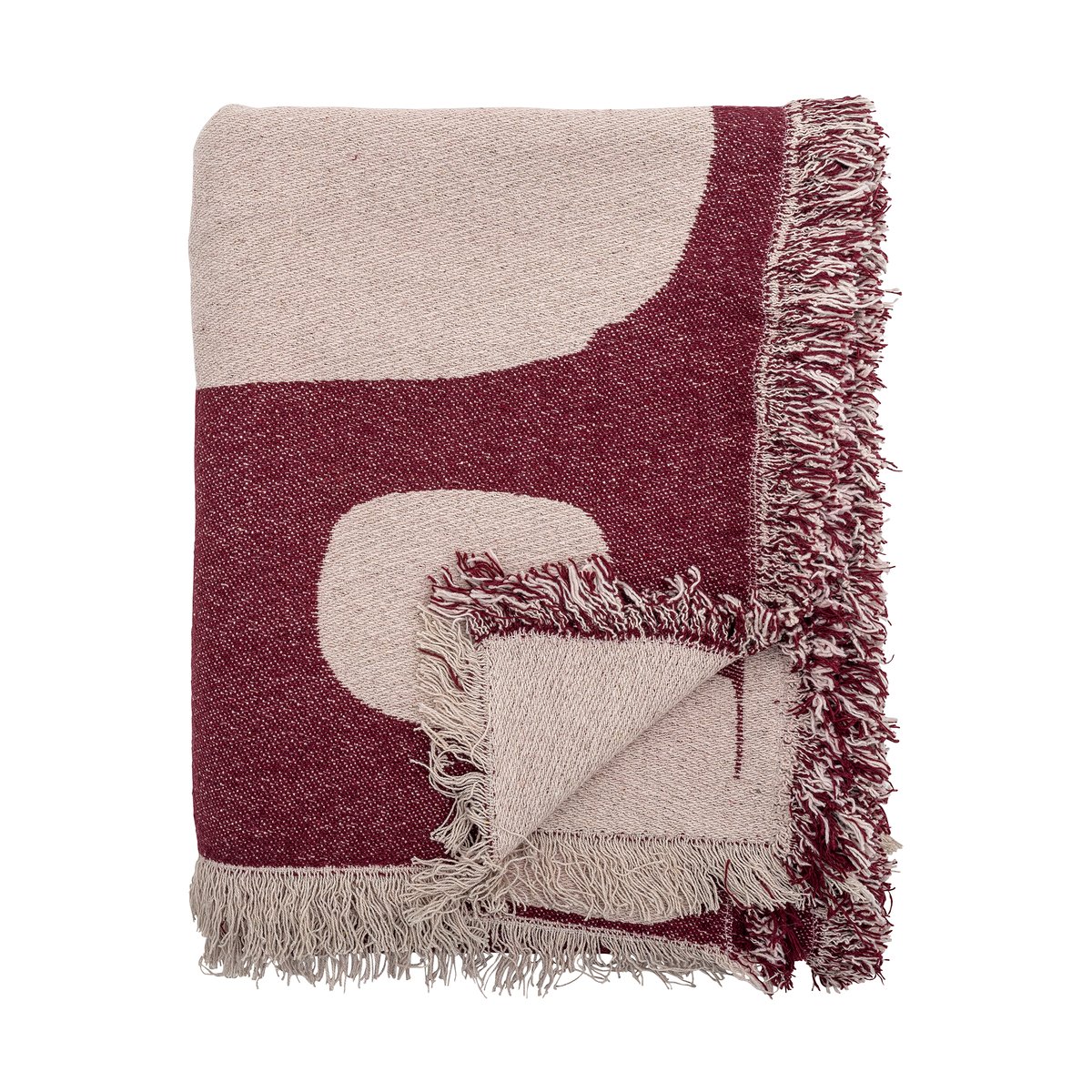 Bilde av Bloomingville Olica pledd 130x160 cm Rød