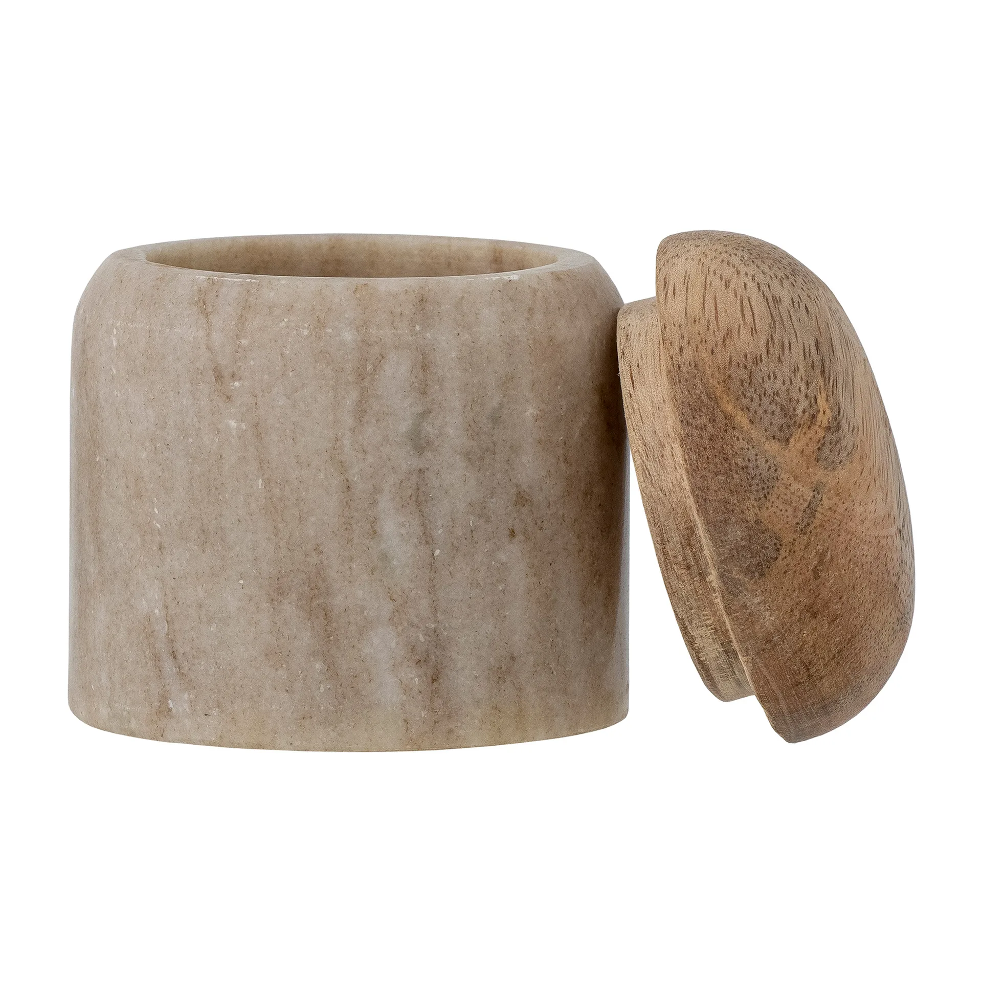 Payana oppbevaringsboks med lokk Ø 8 x 8 cm, Marmor-mangotre Bloomingville