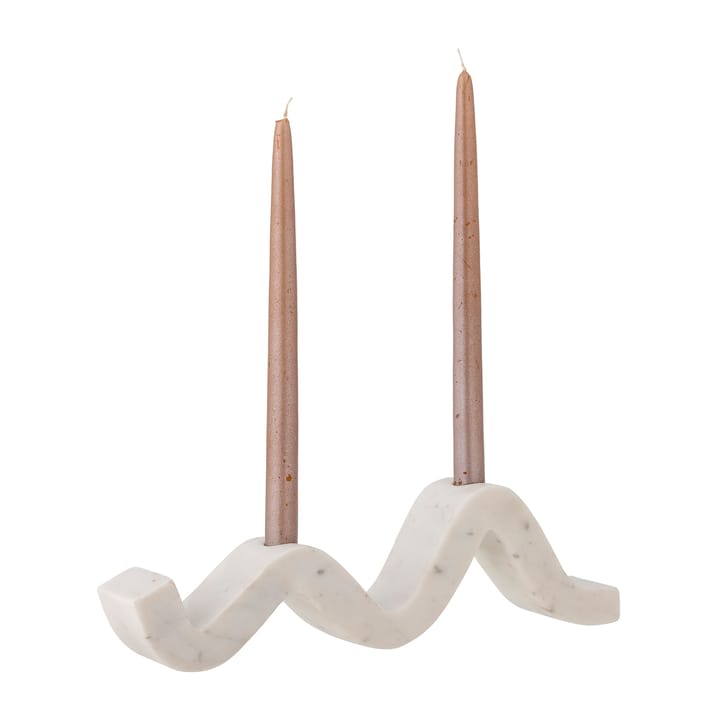 Peggy lysestake 37 cm - Hvit marmor - Bloomingville