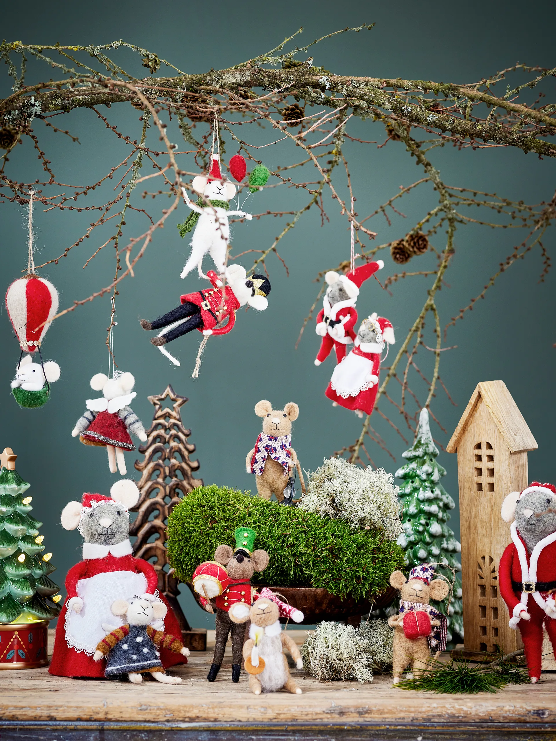 Peo juletrepynt ull, Hvit Bloomingville