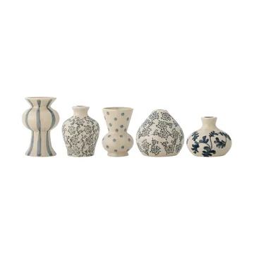 Quinto vase - Blue Stoneware, 5 deler - Bloomingville