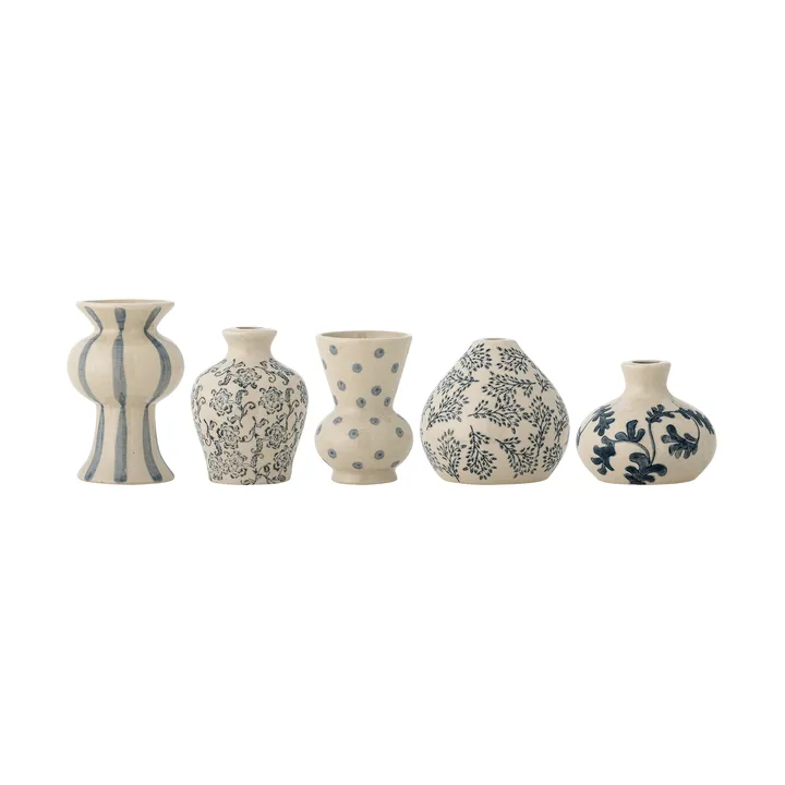 Quinto vase - Blue Stoneware, 5 deler - Bloomingville
