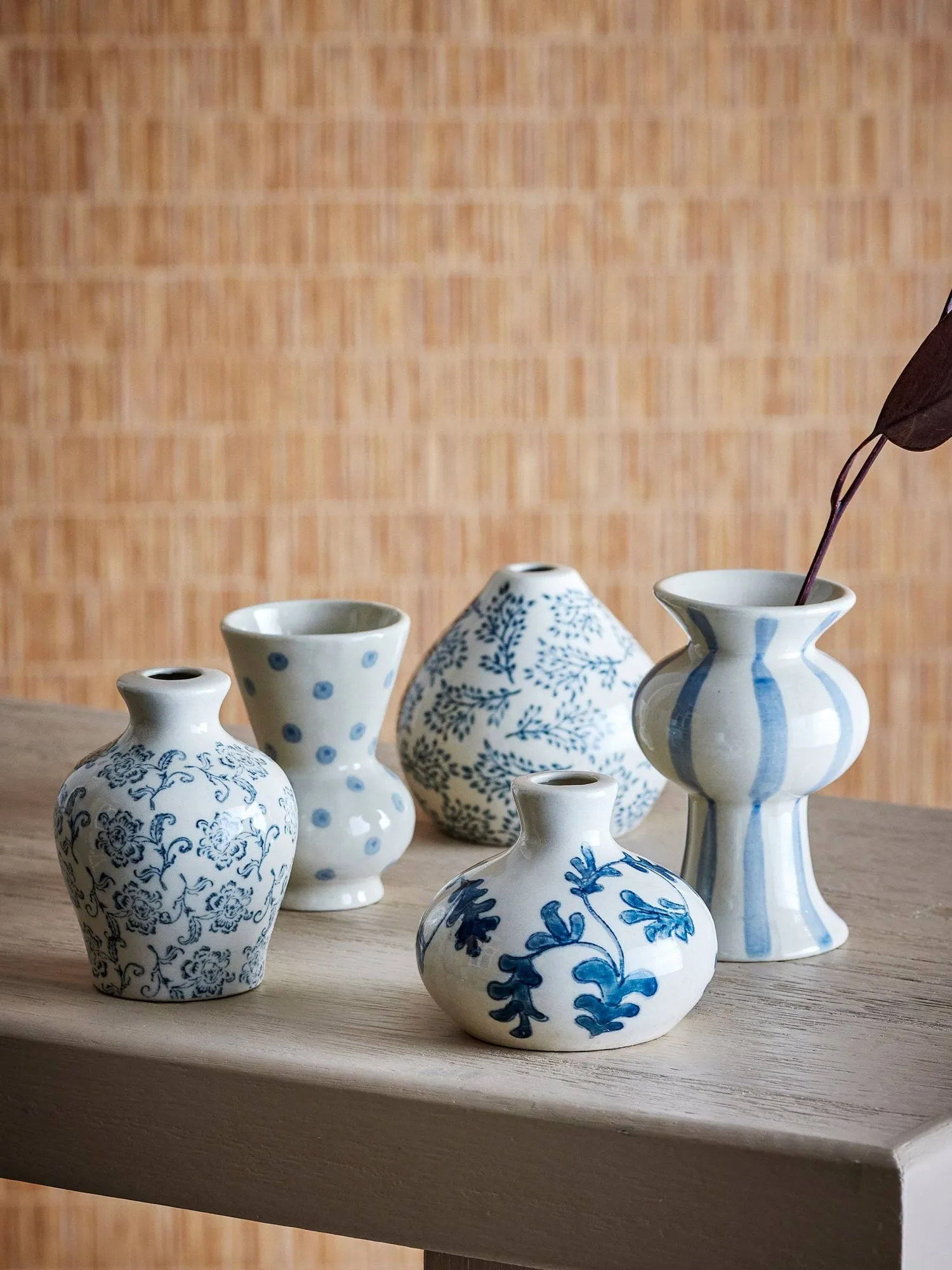 Quinto vase, Blue Stoneware, 5 deler Bloomingville