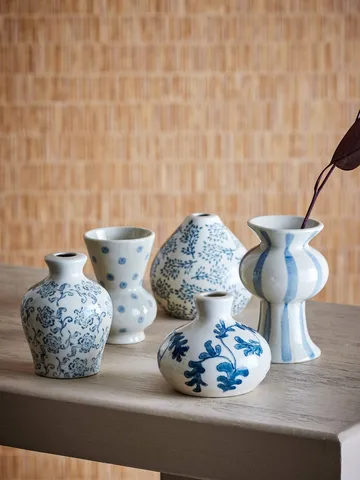 Quinto vase - Blue Stoneware, 5 deler - Bloomingville