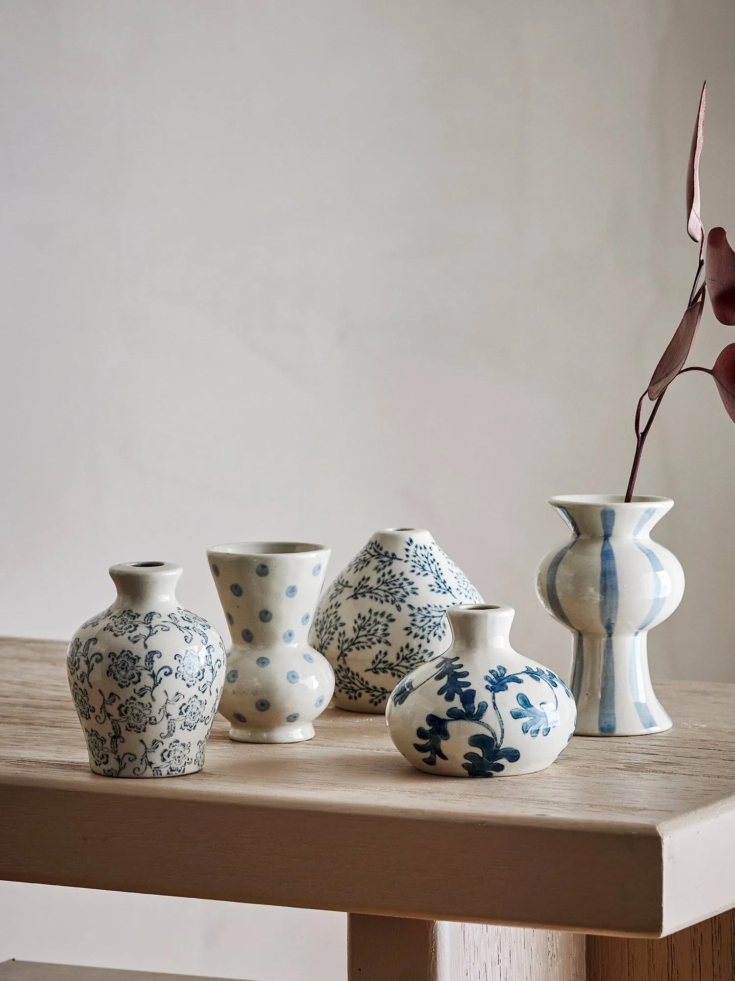 Quinto vase, Blue Stoneware, 5 deler Bloomingville