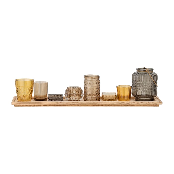 Sanga brett med telysholdere 9 deler - Brown - Bloomingville