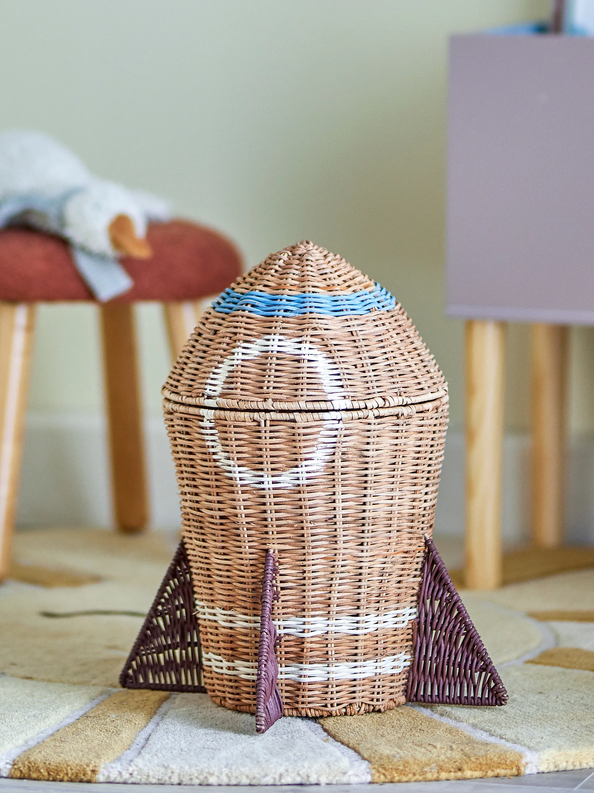 Space rattan kurv med lokk 31x35 cm, Natur Bloomingville