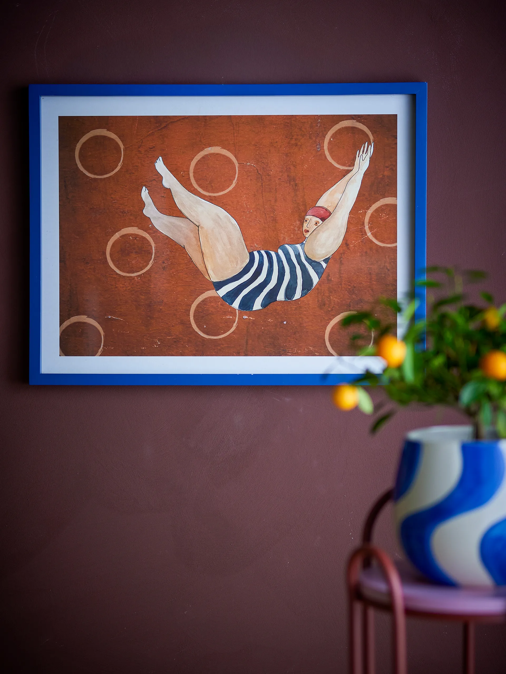 Svela illustrasjon med ramme 52x47 cm, Brun Bloomingville