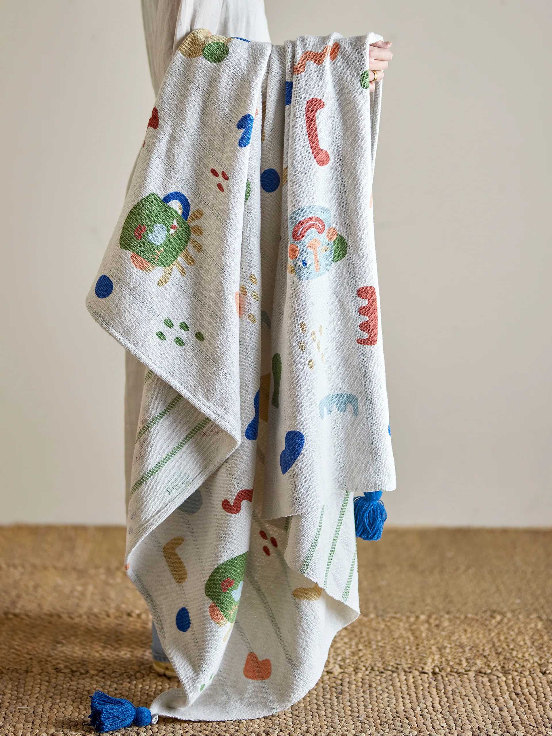 Sylvie bomullspledd 160x130 cm, Natur Bloomingville