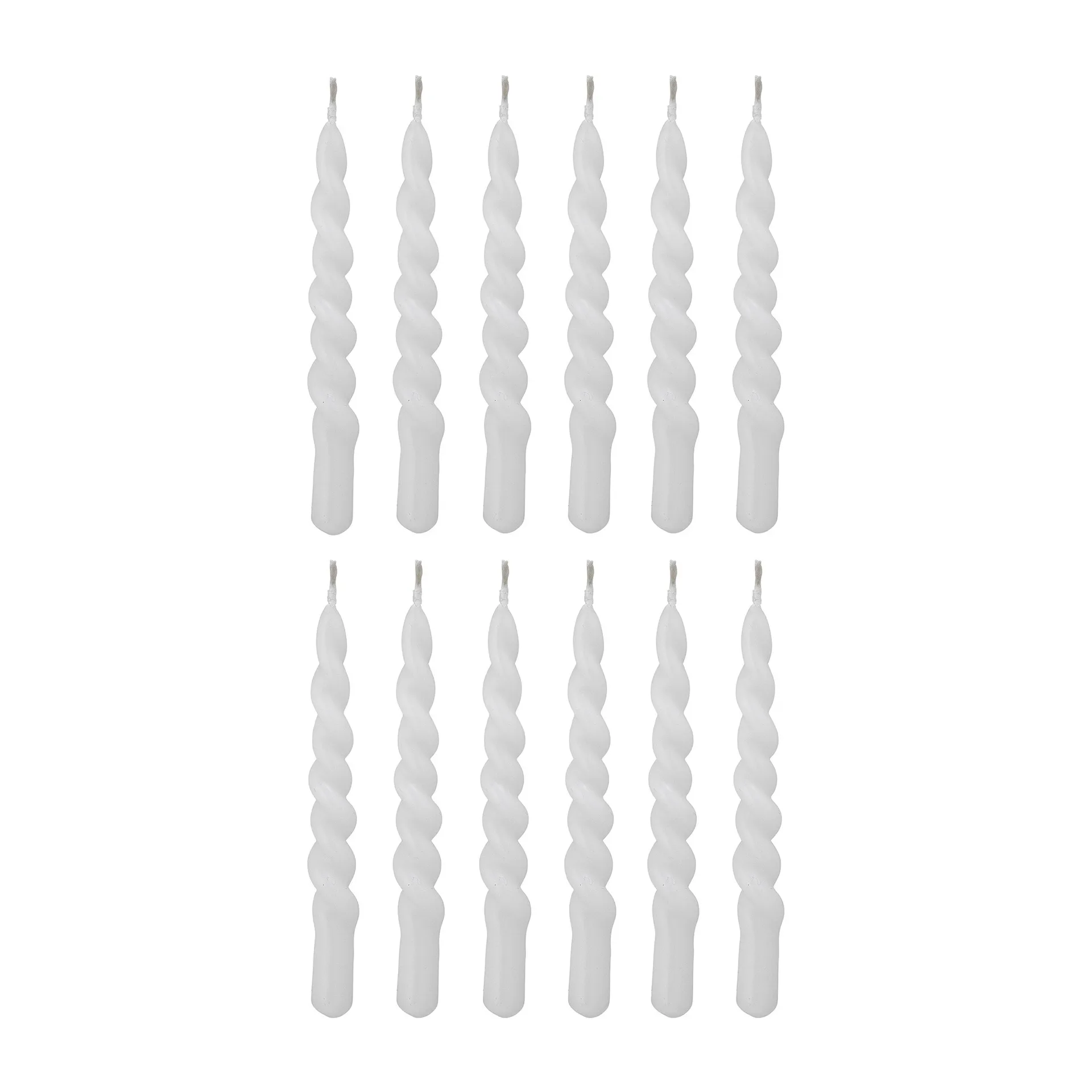 Twist lys 12-pakning, Hvit Bloomingville