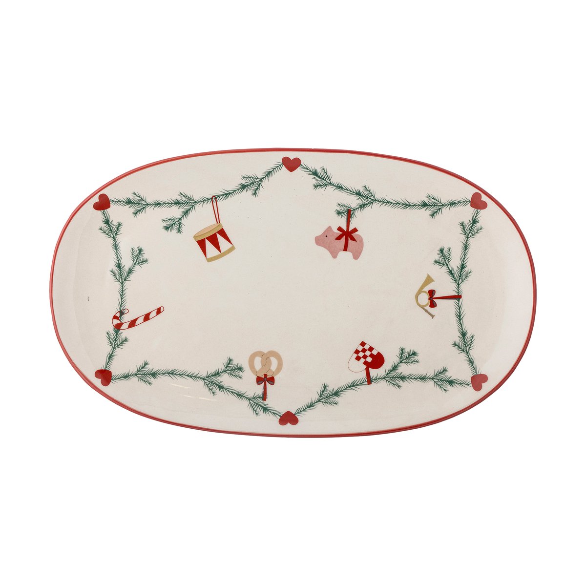 Bloomingville Yule serveringsbrett 38,5x23 cm Hvit