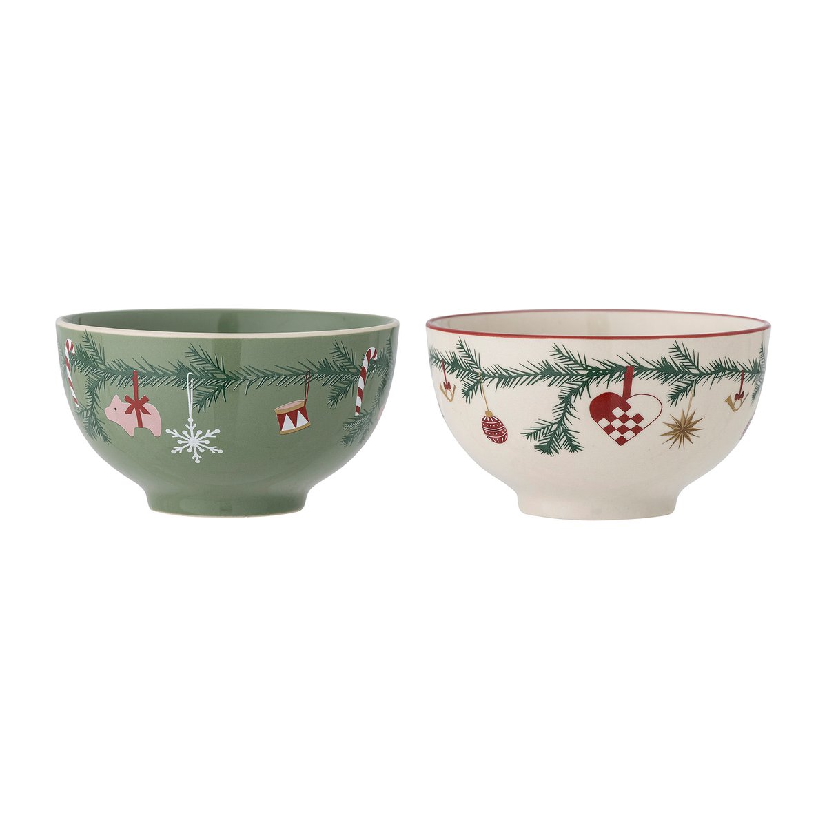 Bloomingville Yule skål 2-pakning Green