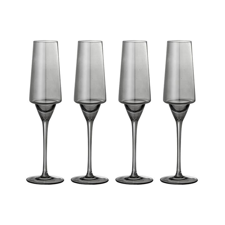 Yvette champagneglass 25 cl 4-pakning, Grå Bloomingville