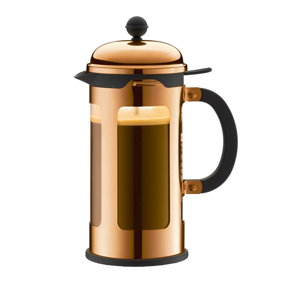 Bodum Chambord moderne presskanne kobber 8 kopper | Skandinavisk Design | Gullfarge